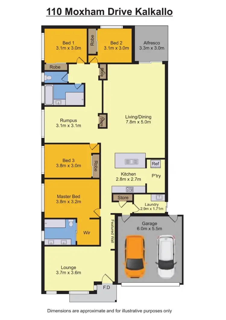 Floorplan of Homely house listing, 110 Moxham Drive, Kalkallo VIC 3064