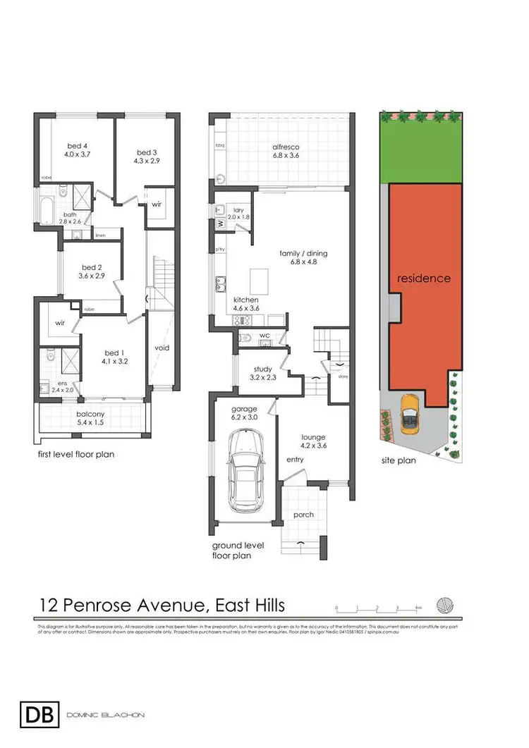 Floorplan of Homely semi-detached listing, 12 Penrose Avenue, East Hills NSW 2213