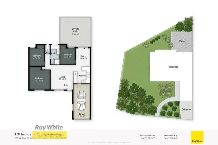 Floorplan of Homely semi-detached listing, 1/8 Inchcape Court, Ashmore QLD 4214