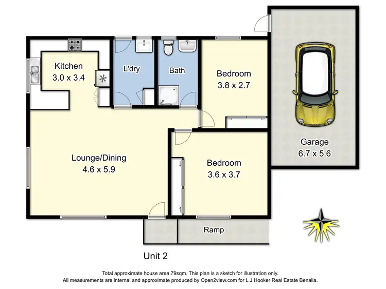 Floorplan of Homely unit listing, 1B/1 Arundel Street, Benalla VIC 3672