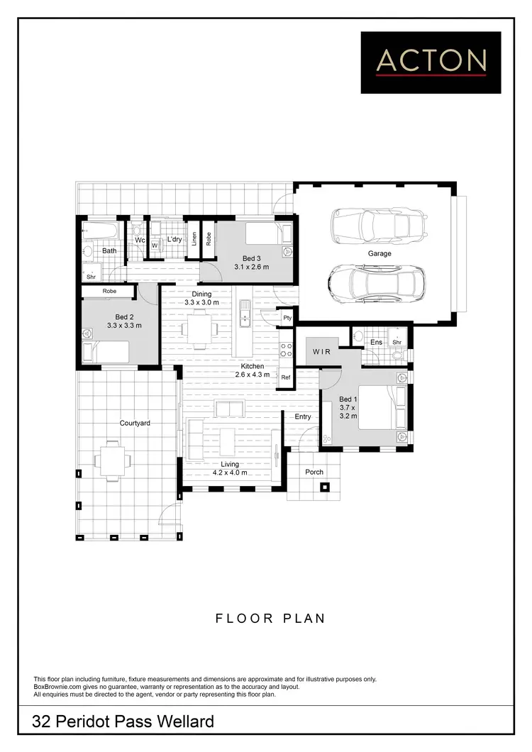 Floorplan of Homely house listing, 32 Peridot Pass, Wellard WA 6170