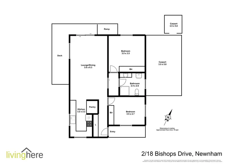 Floorplan of Homely unit listing, 2/18 Bishops Drive, Newnham TAS 7248