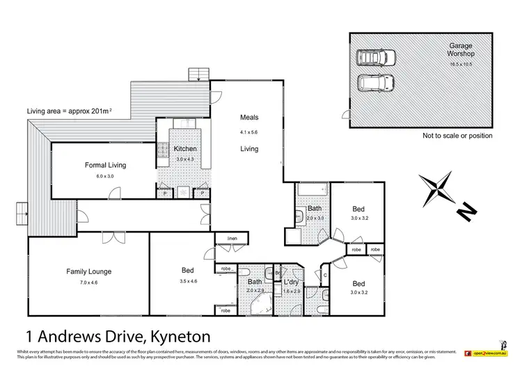 Floorplan of Homely house listing, 1 Andrews Drive, Kyneton VIC 3444