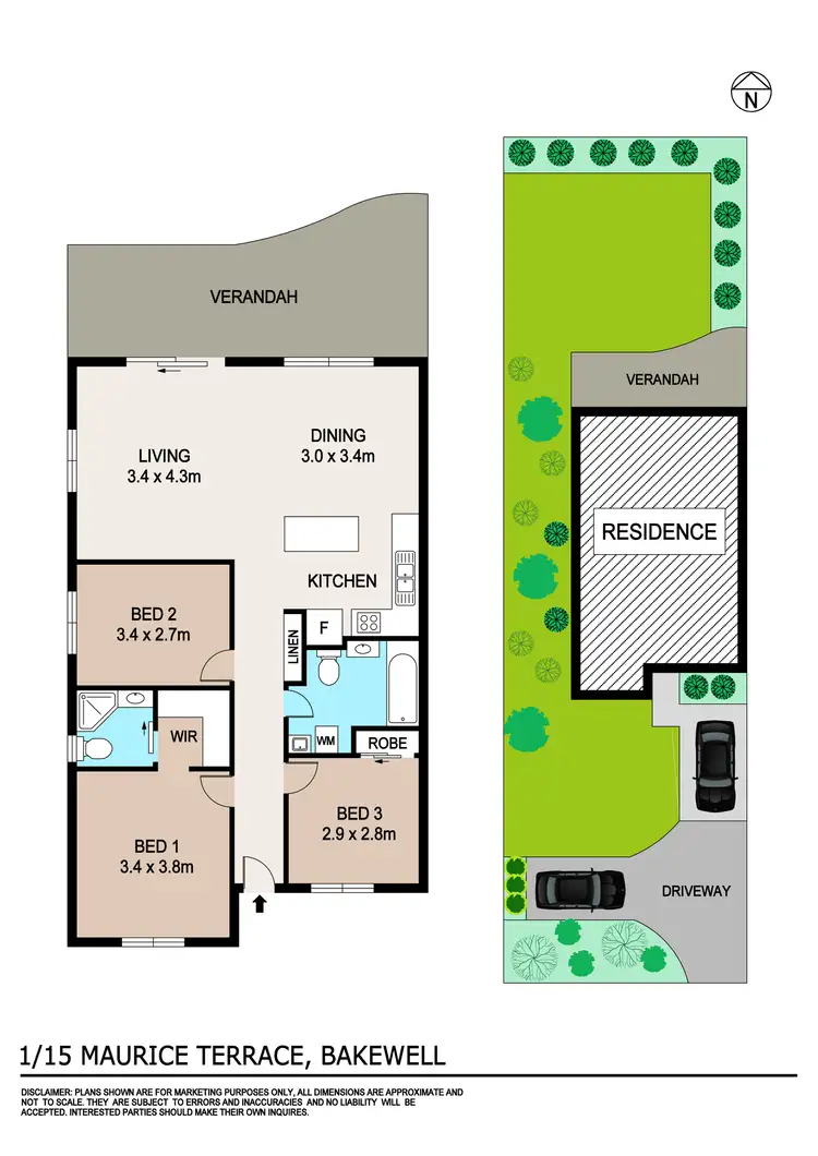 Floorplan of Homely semi-detached listing, 1/15 Maurice Terrace, Bakewell NT 832