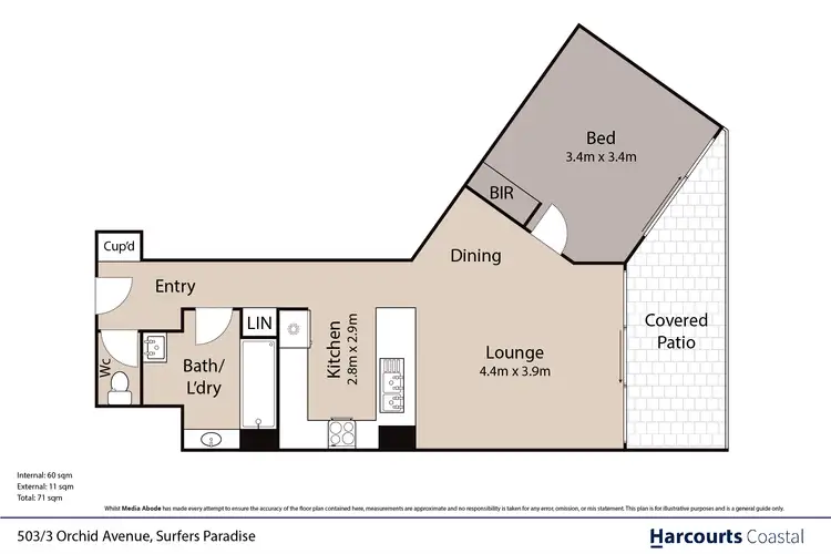 Floorplan of Homely apartment listing, 503/3 Orchid Avenue, Surfers Paradise QLD 4217