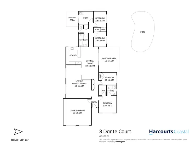 Floorplan of Homely house listing, 3 Dante Court, Arundel QLD 4214