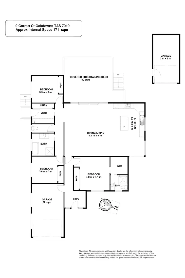 Floorplan of Homely house listing, 9 Garrett Court, Oakdowns TAS 7019