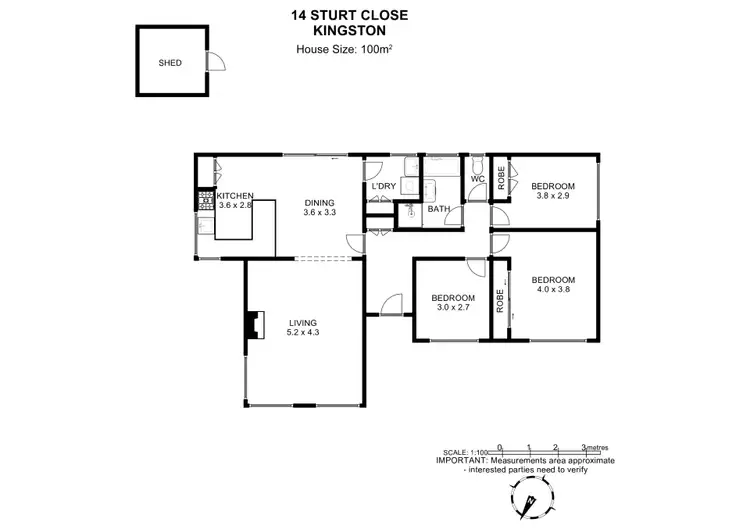 Floorplan of Homely house listing, 14 Sturt Close, Kingston TAS 7050