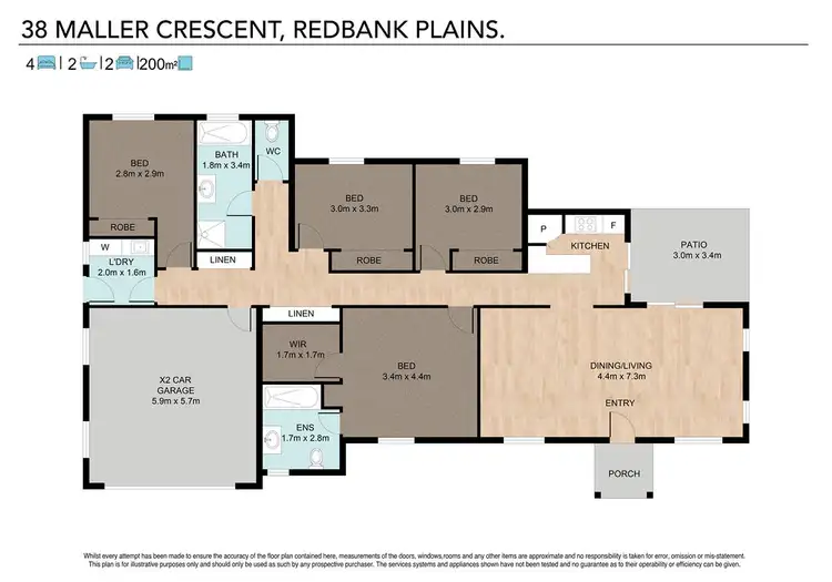 Floorplan of Homely house listing, 38 Maller Crescent, Redbank Plains QLD 4301