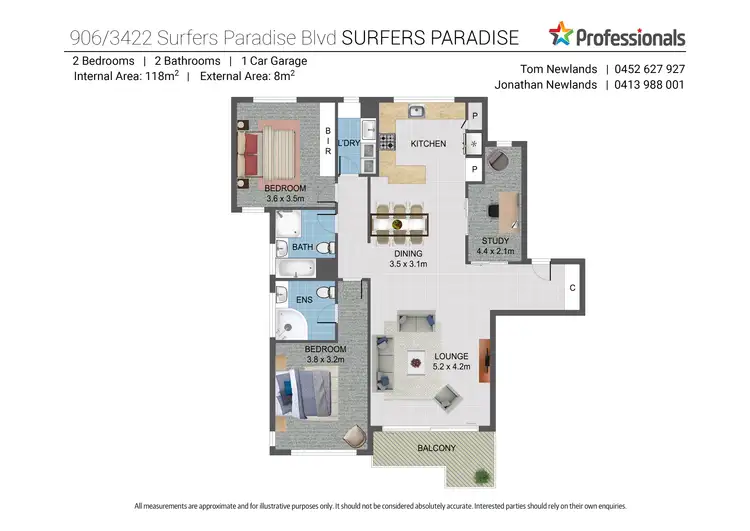 Floorplan of Homely unit listing, 906/3422 Surfers Paradise Boulevard, Surfers Paradise QLD 4217