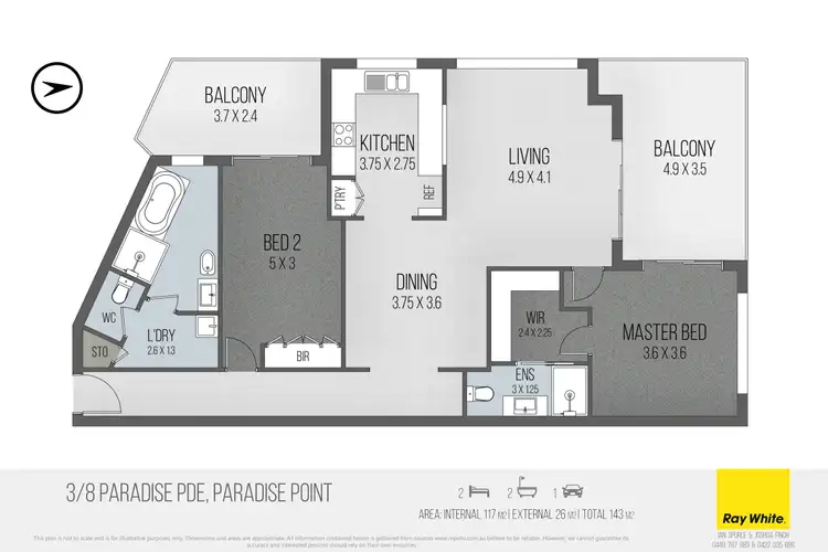 Floorplan of Homely apartment listing, 3/8 Paradise Parade, Paradise Point QLD 4216
