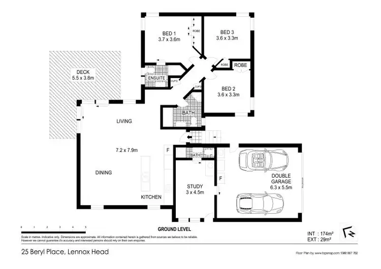 Floorplan of Homely house listing, 25 Beryl Place, Lennox Head NSW 2478