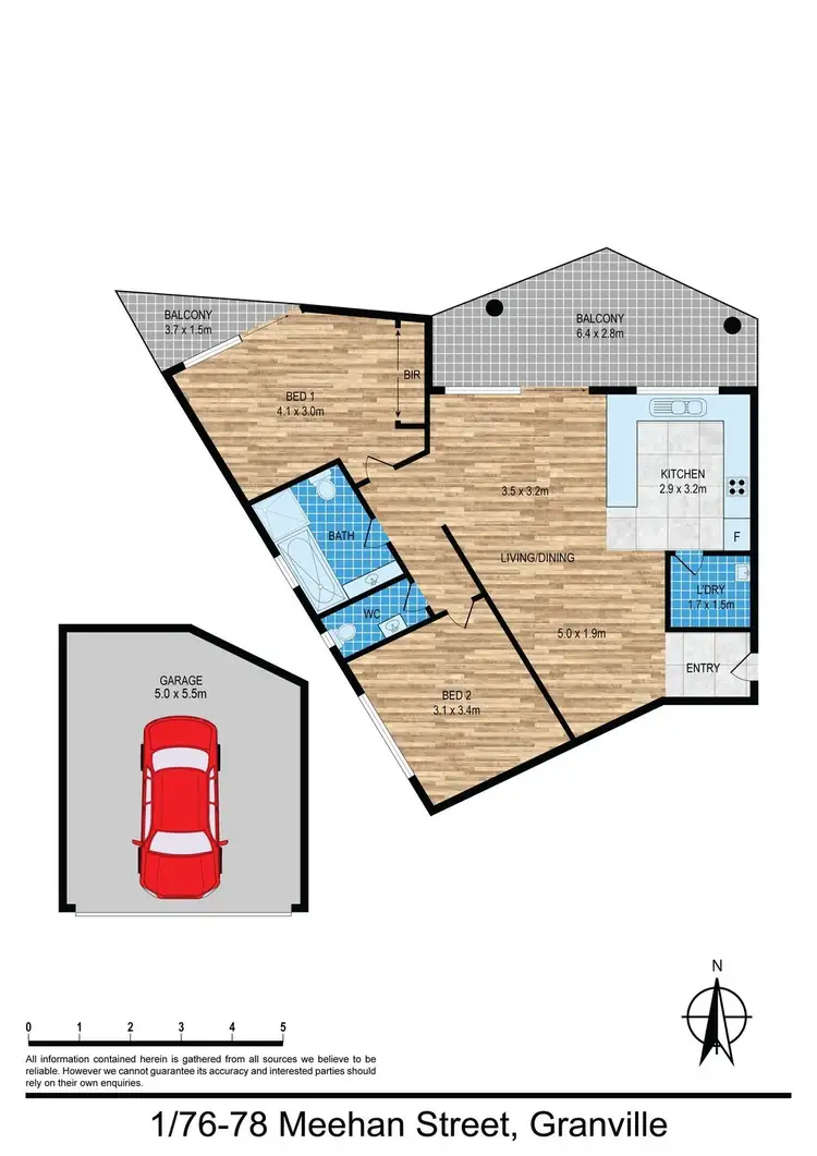 Floorplan of Homely apartment listing, 1/76-78 Meehan Street, Granville NSW 2142