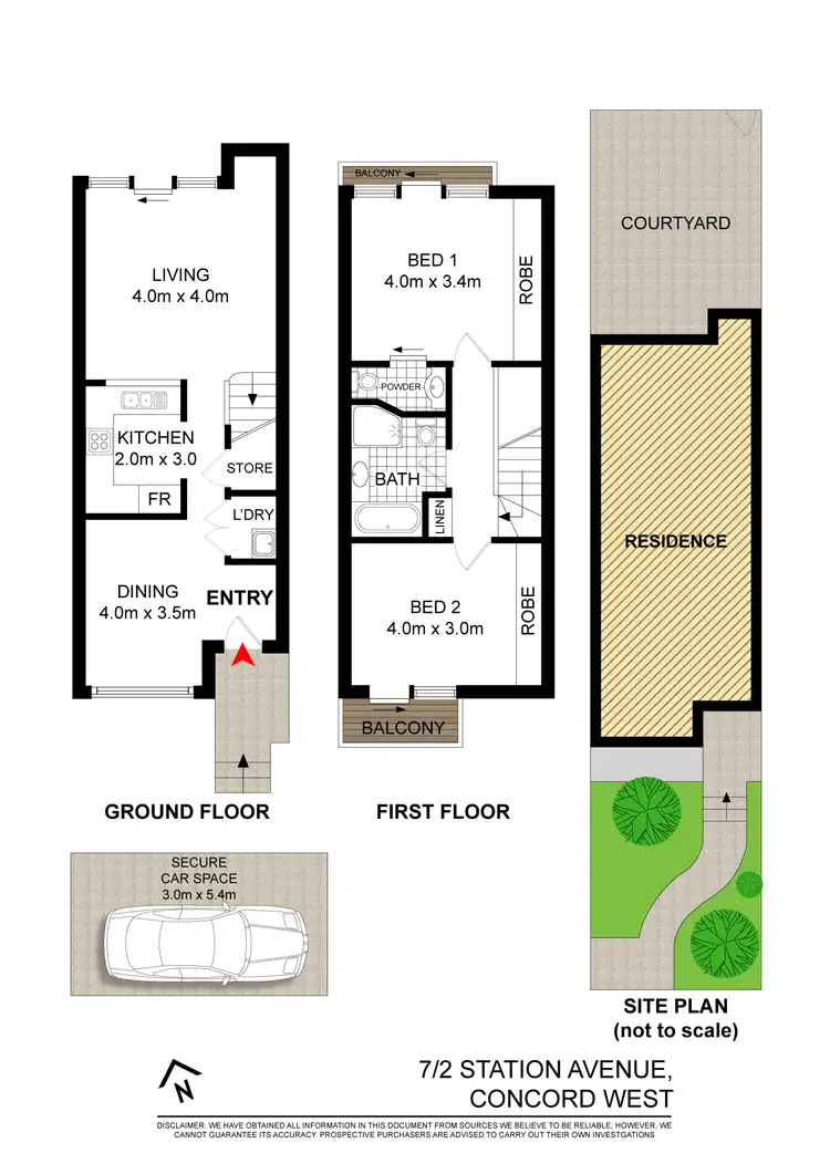 Floorplan of Homely townhouse listing, 7/2 Station Avenue, Concord West NSW 2138