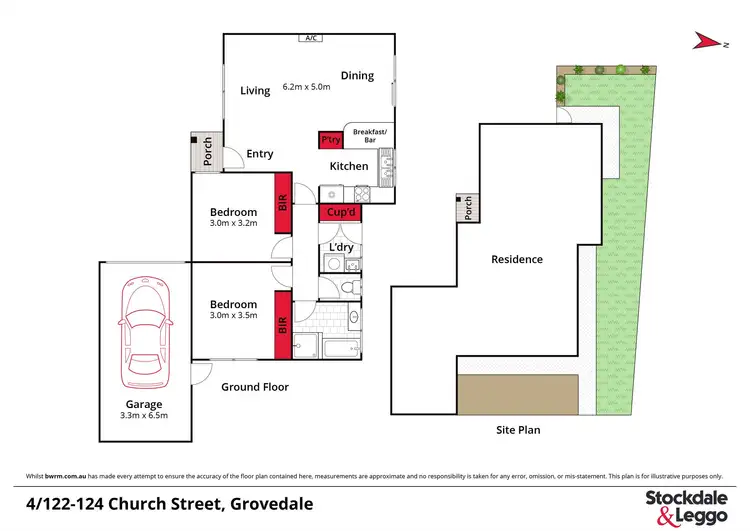 Floorplan of Homely townhouse listing, 4/122-124 Church Street, Grovedale VIC 3216