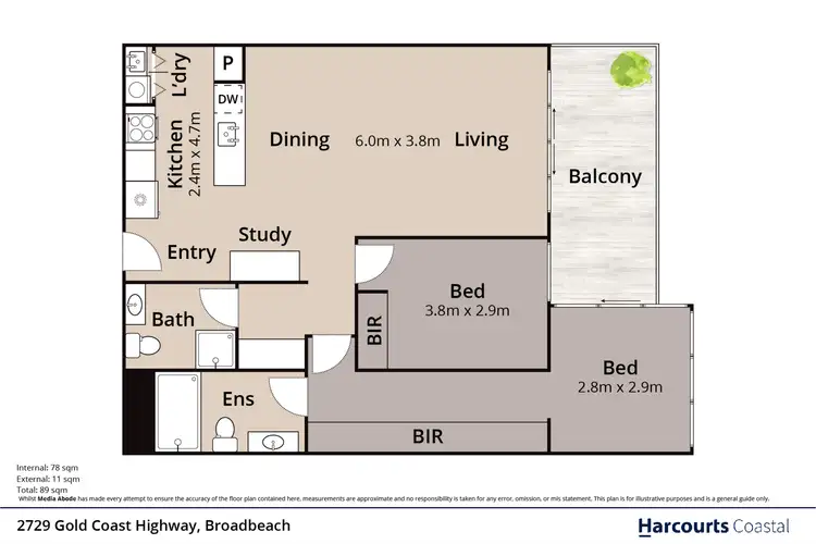 Floorplan of Homely apartment listing, 3/2729-2733 Gold Coast Highway, Broadbeach QLD 4218