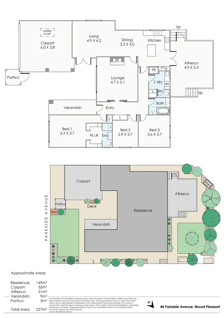 Floorplan of Homely house listing, 44 Parkside Avenue, Mount Pleasant WA 6153