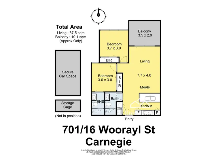 Floorplan of Homely apartment listing, 701/16 Woorayl Street, Carnegie VIC 3163