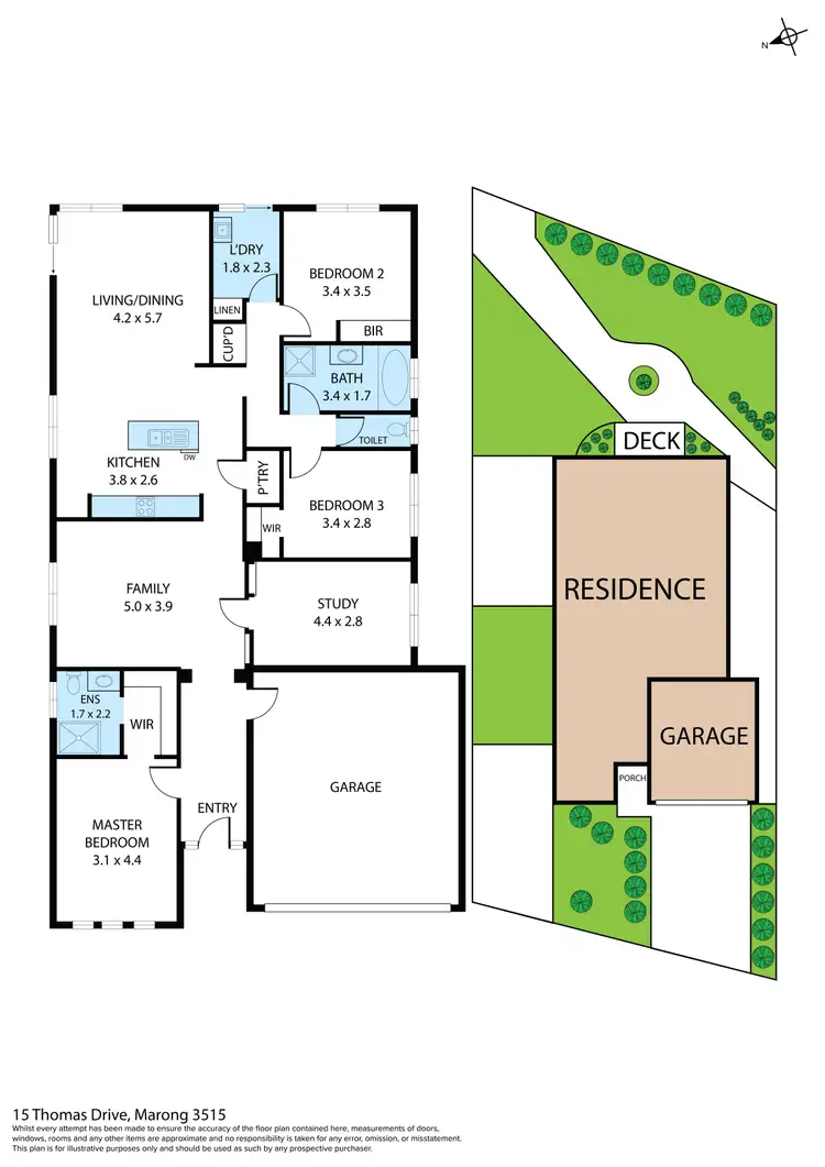 Floorplan of Homely house listing, 15 Thomas Drive, Marong VIC 3515