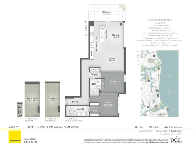 Floorplan of Homely unit listing, 405/3-7 Twenty Fourth Avenue, Palm Beach QLD 4221