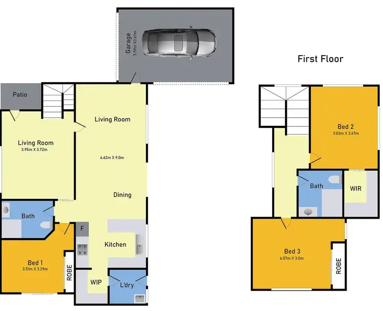 Floorplan of Homely townhouse listing, 2/54 Billingham Road, Deer Park VIC 3023