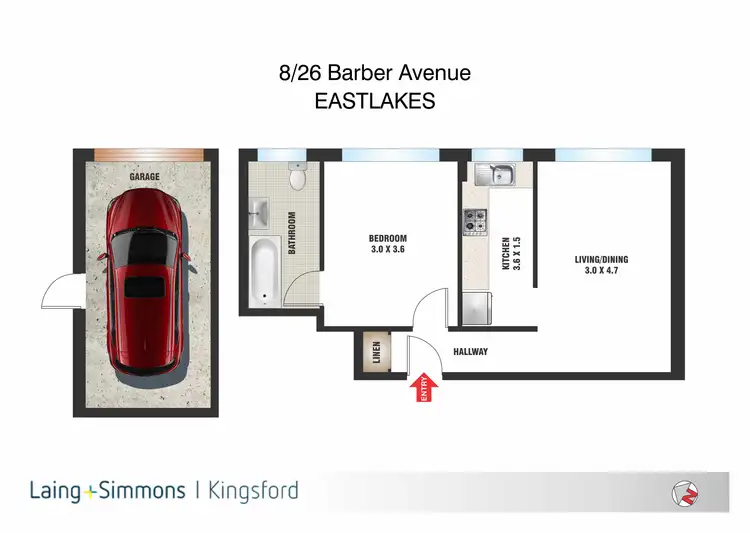 Floorplan of Homely apartment listing, 8/26 Barber Avenue, Eastlakes NSW 2018