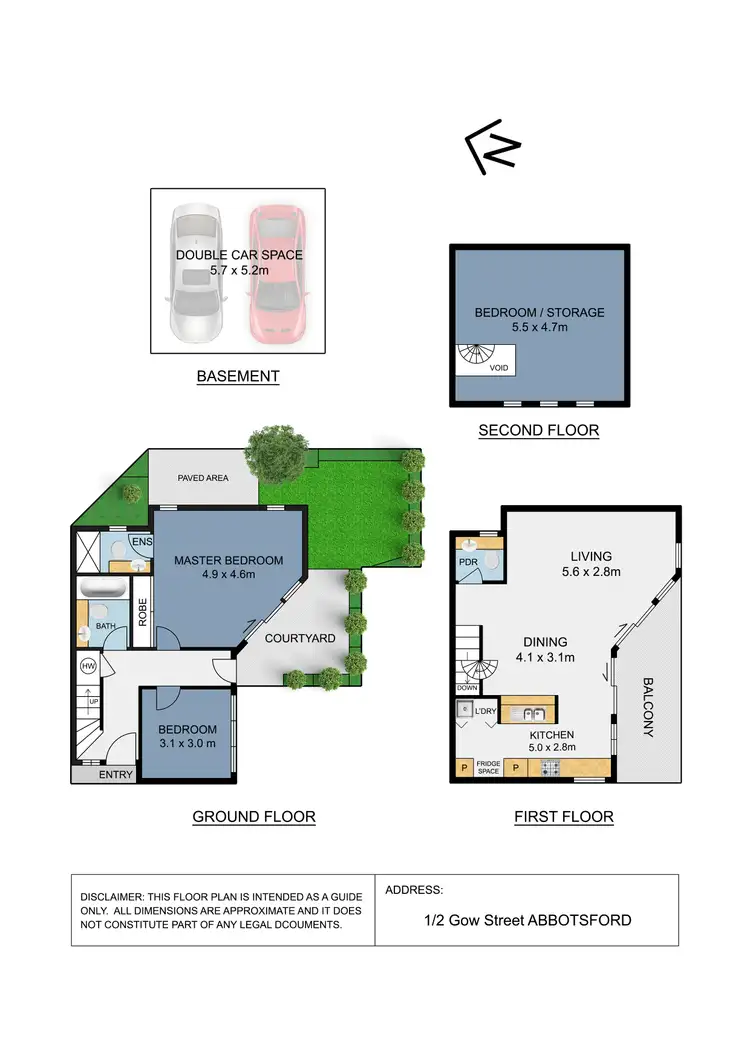 Floorplan of Homely townhouse listing, 1/2 Gow Street, Abbotsford NSW 2046