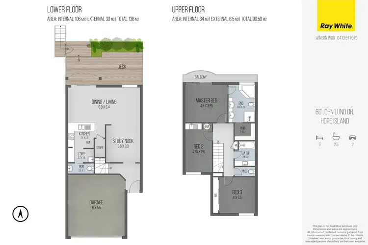 Floorplan of Homely townhouse listing, 60 John Lund Drive, Hope Island QLD 4212