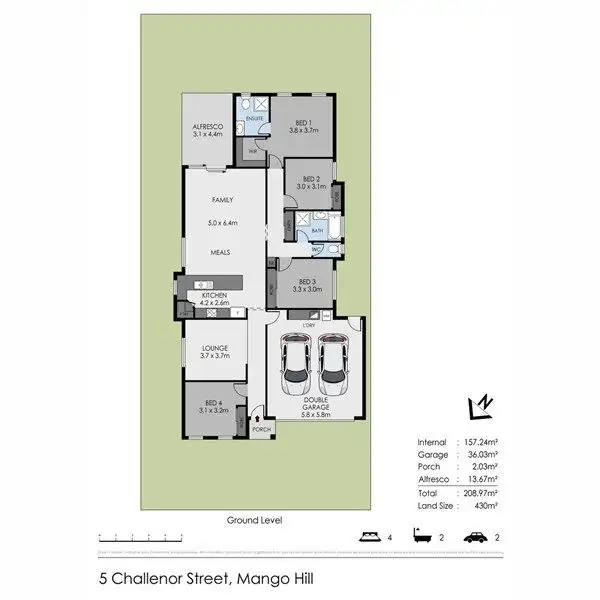 Floorplan of Homely house listing, 5 Challenor Street, Mango Hill QLD 4509