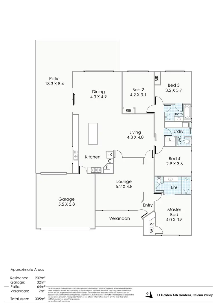 Floorplan of Homely house listing, 11 Golden Ash Gardens, Helena Valley WA 6056