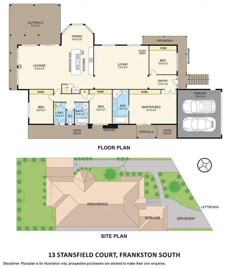 Floorplan of Homely house listing, 13 Stansfield Court, Frankston South VIC 3199