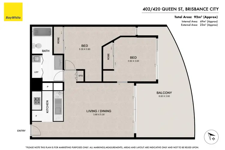 Floorplan of Homely apartment listing, 402/420 Queen Street, Brisbane City QLD 4000