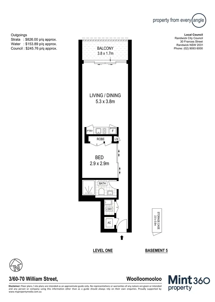 Floorplan of Homely unit listing, 3/60-70 William Street, Woolloomooloo NSW 2011