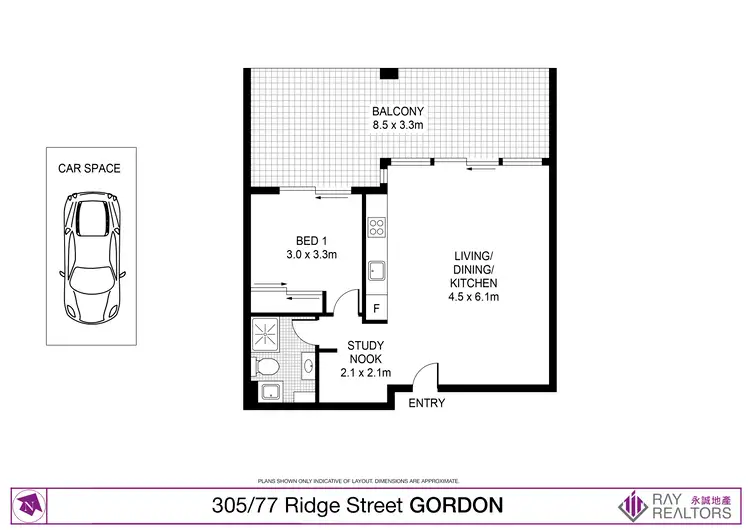 Floorplan of Homely apartment listing, 305/77 Ridge Street, Gordon NSW 2072