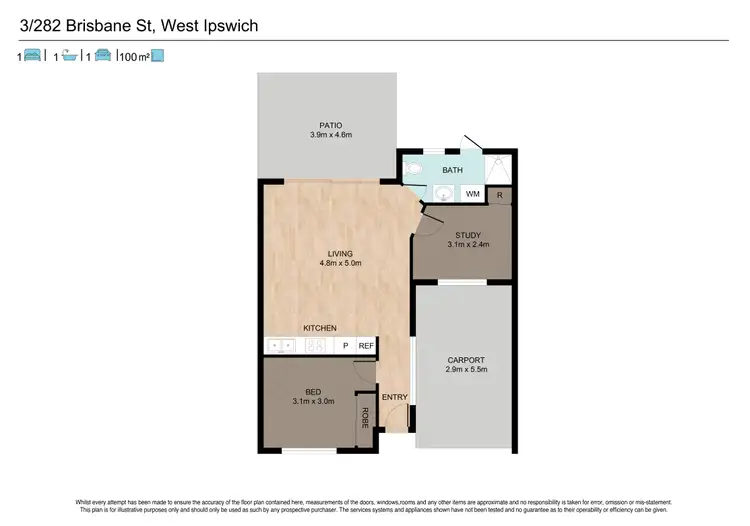 Floorplan of Homely unit listing, 3/282 Brisbane Street, West Ipswich QLD 4305