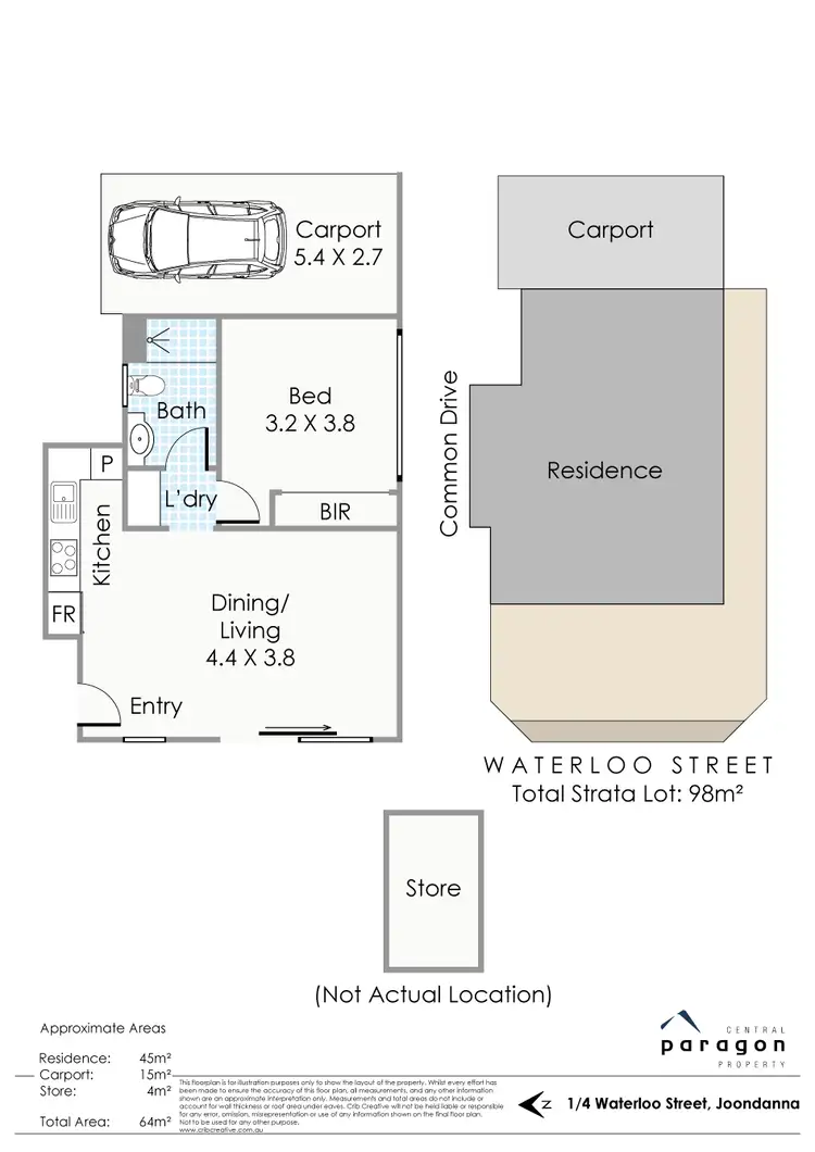 Floorplan of Homely apartment listing, 1/4 Waterloo Street, Joondanna WA 6060