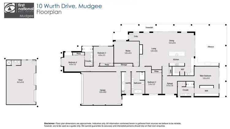 Floorplan of Homely house listing, 10 Wurth Drive, Mudgee NSW 2850