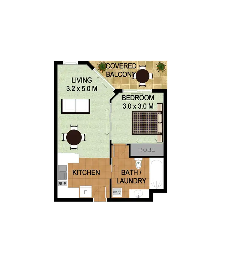 Floorplan of Homely unit listing, 306/99 Griffith Street, Coolangatta QLD 4225