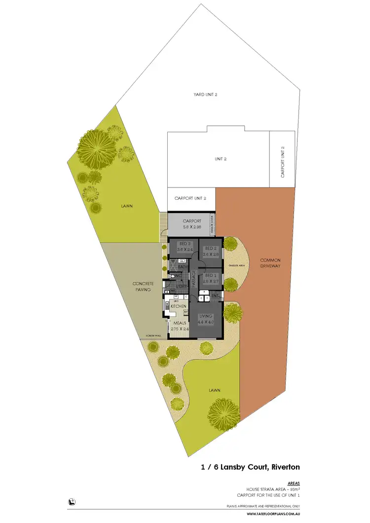 Floorplan of Homely semi-detached listing, 6 Lansby Court, Riverton WA 6148