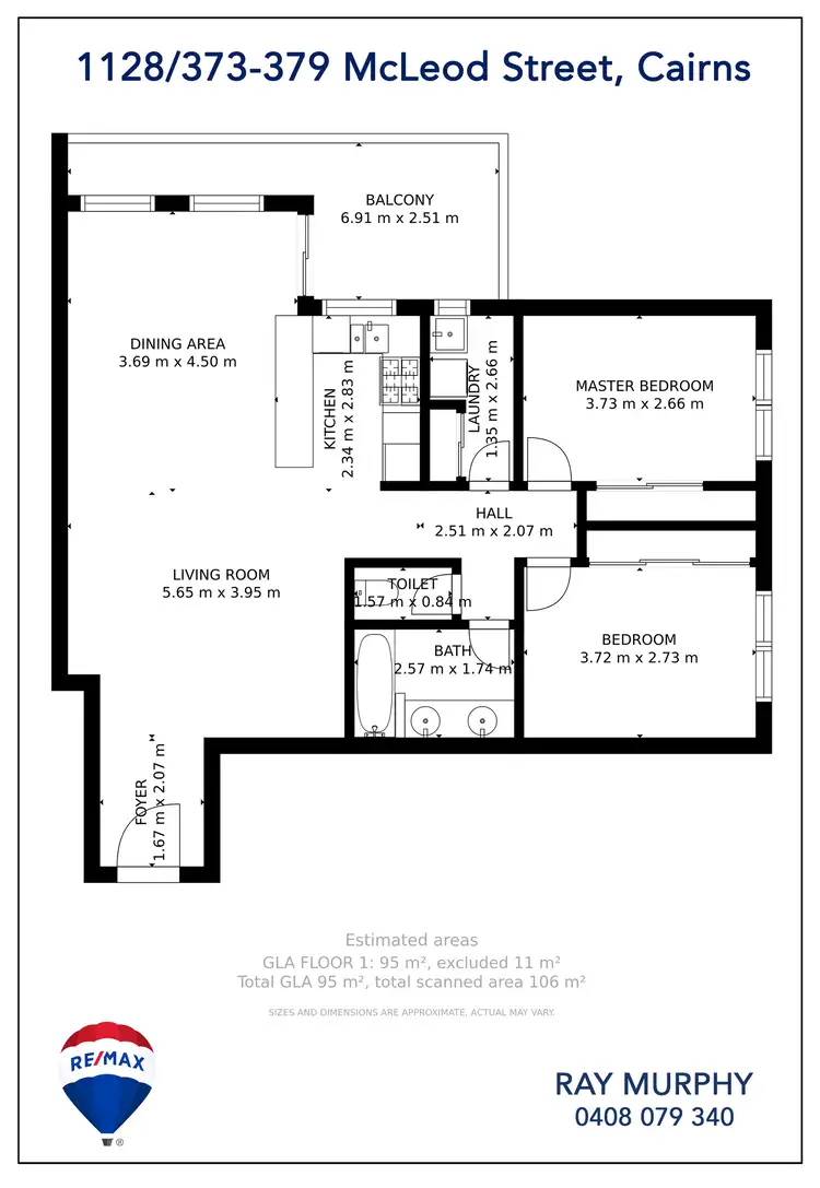 Floorplan of Homely unit listing, 1128/373-379 Greenslopes Street, Cairns North QLD 4870