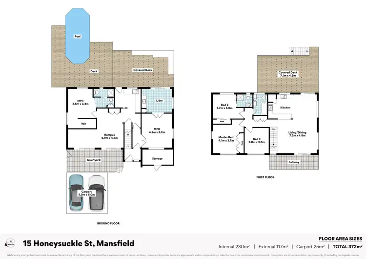 Floorplan of Homely house listing, 15 Honeysuckle Street, Mansfield QLD 4122