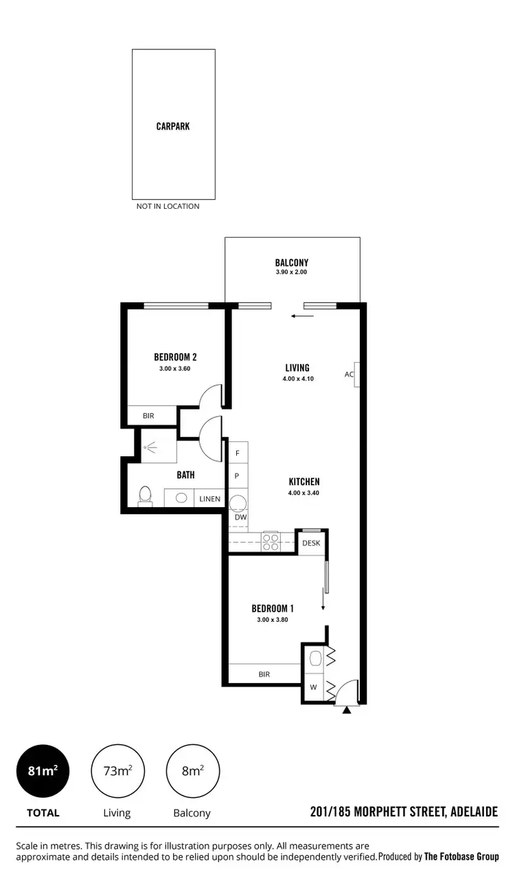 Floorplan of Homely apartment listing, 201/185 Morphett Street, Adelaide SA 5000