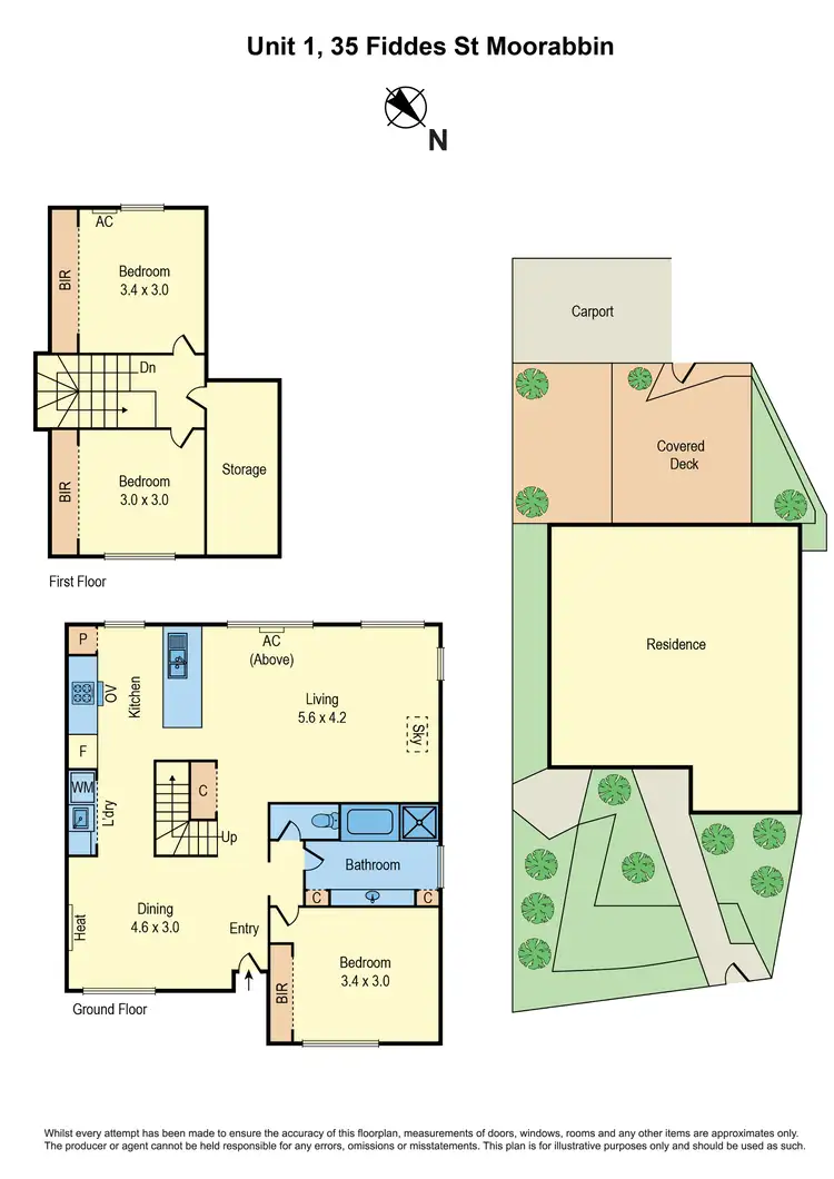 Floorplan of Homely townhouse listing, 1/35 Fiddes Street, Moorabbin VIC 3189