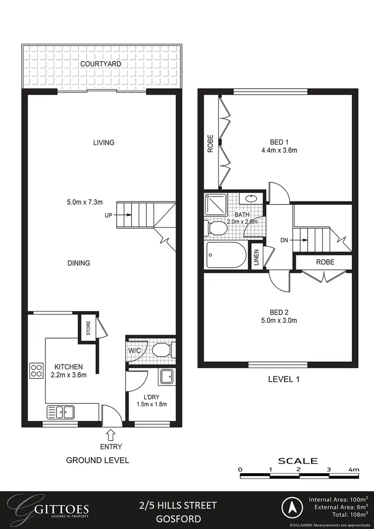 Floorplan of Homely townhouse listing, 2/5 Hills Street, Gosford NSW 2250