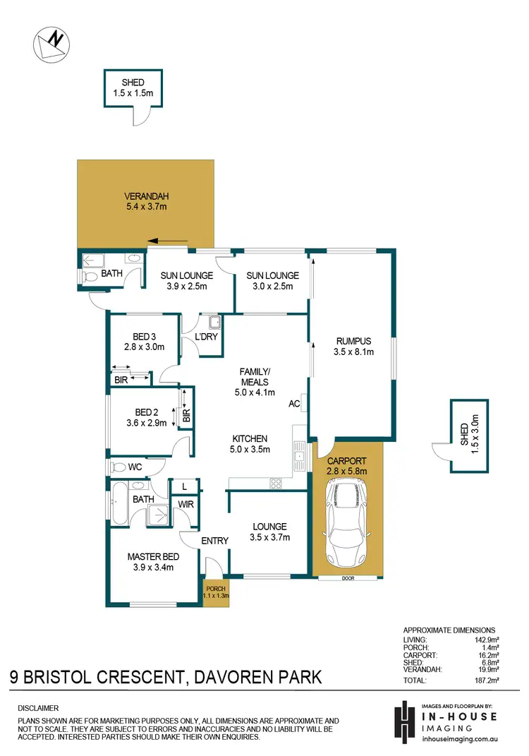 Floorplan of Homely house listing, 9 Bristol Crescent, Davoren Park SA 5113