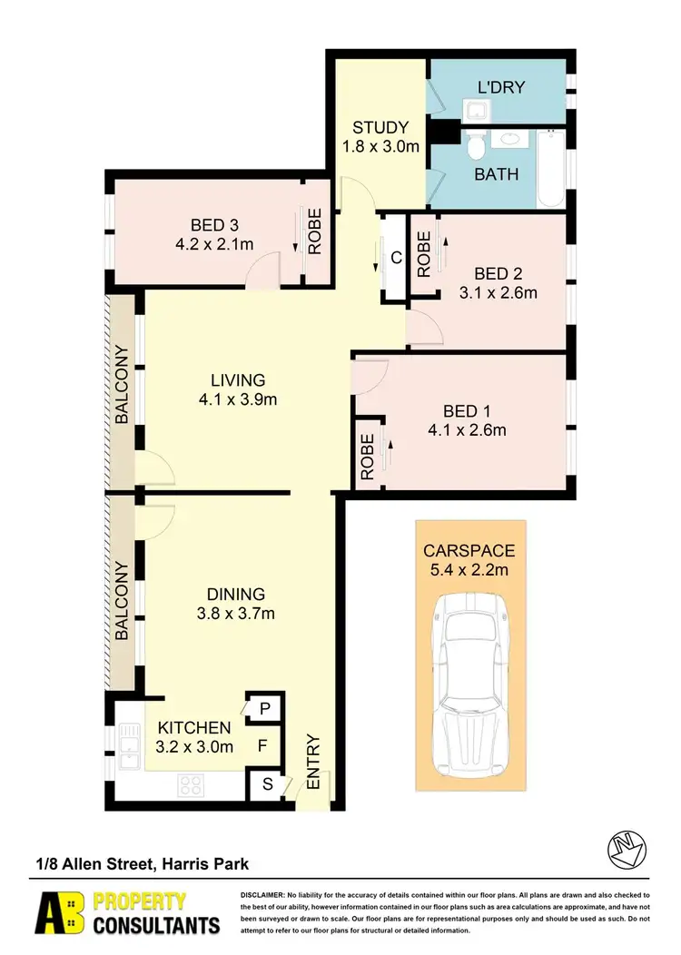 Floorplan of Homely unit listing, 1/8 Allen Street, Harris Park NSW 2150