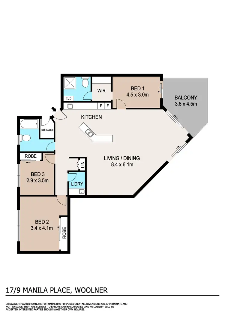 Floorplan of Homely apartment listing, 17/9 Manila Place, Woolner NT 820