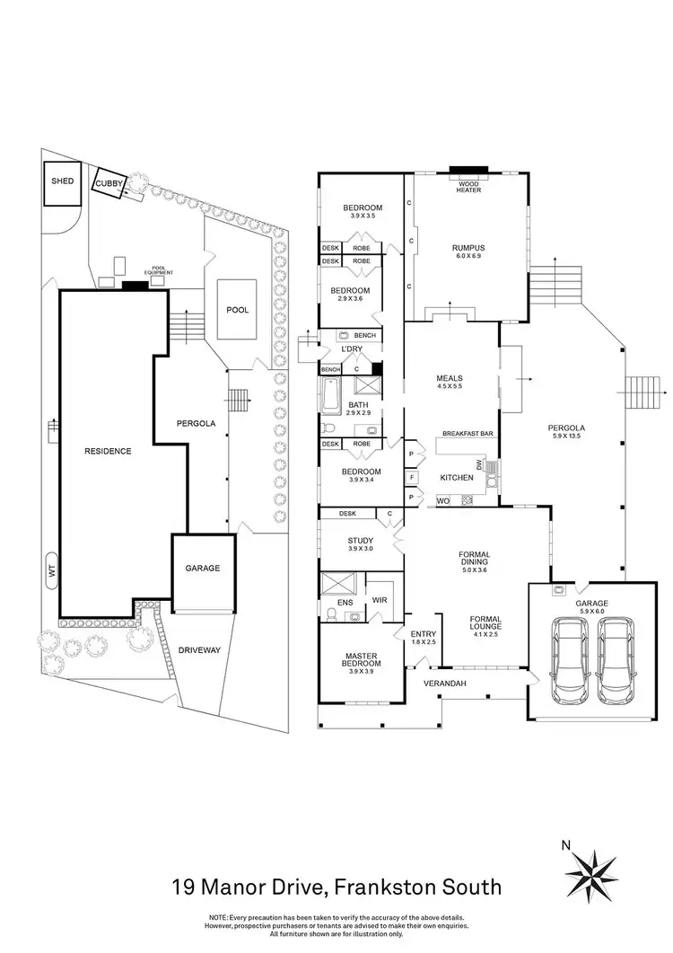 Floorplan of Homely house listing, 19 Manor Drive, Frankston South VIC 3199