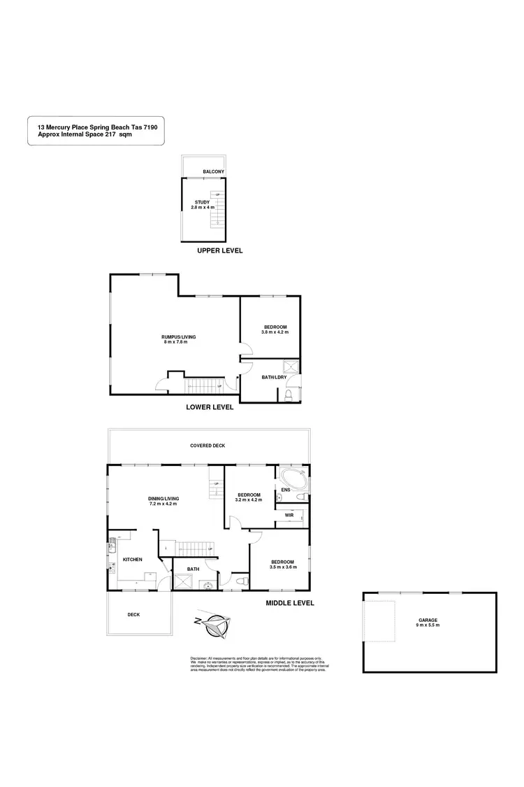 Floorplan of Homely house listing, 13 Mercury Place, Spring Beach TAS 7190