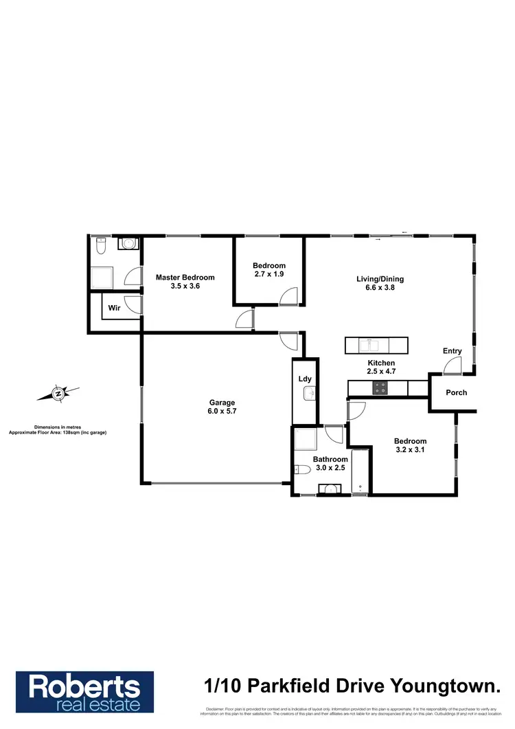 Floorplan of Homely house listing, 1/10 Parkfield Drive, Youngtown TAS 7249